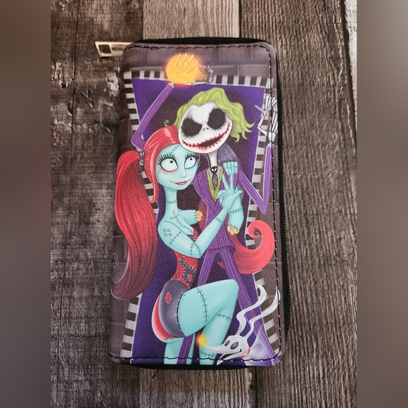 Nightmare Before Christmas Jack and Sally Horror Tim Burton Zippered Wallet - Picture 1 of 9